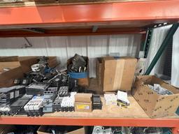 CONTENTS OF METAL SHELF INCLUDING CIRCUIT BREAKERS; ELECTRICAL BOXES; CONDUIT FITTINGS; PIPE STANDS;