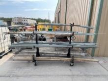ROLLING CART WITH ASSORTED SIZE ALL-THREAD AND ASSORTED GALVANIZED PIPE