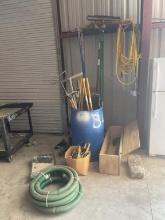 MISCELLANEOUS GARDEN TOOLS; RAKES; AIR HOSE; CHAIN AND RATCHET BINDERS; WHEEL DOLLY