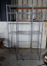 (2) Stainless Steel Metro Racks, approx. 5' & 6', one w/ broken bottom shelf