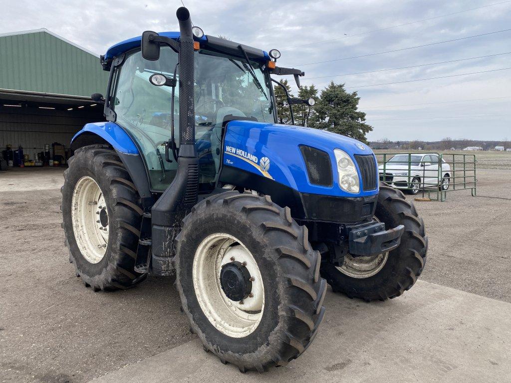 NEW HOLLAND T6.140 TRACTOR, 4WD, 3PT, PTO 540-1000, 2-REMOTES, 18.4R38 DUALS, 14.9R28 FRONT TIRES, 2