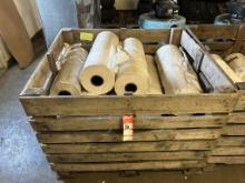 (13 QTY.) ROLLS OF PLASTIC, HAS HOLES DRILLED, 28'' X 4000' PER ROLL, SELLS WITH CRATE