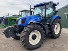 NEW HOLLAND T6030 PLUS TRACTOR, 4WD, 3PT, PTO, 4 REMOTES, 10 FRONT WEIGHTS, 20.8R38 REAR DUALS, 16.9