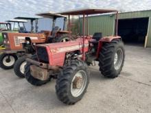 MASSEY FERGUSON 184-4 TRACTOR, 4WD, 3PT, PTO, 2-REMOTES, CANOPY, 18.4-30 REAR DUALS, 12.4-24 FRONT T