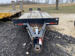 1994 EAGER BEAVER TANDEM AXLE EQUIPMENT TRAILER, TANDEM DUALS, RAMPS, PINTLE HITCH, ELECTRIC BRAKES,