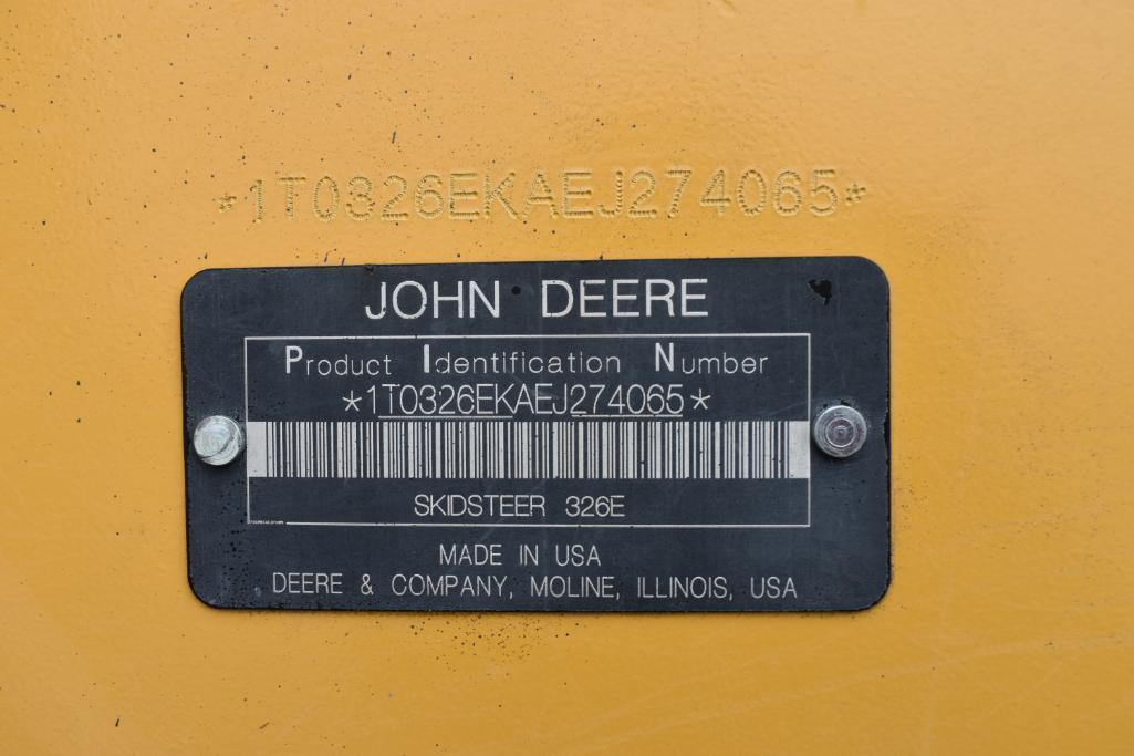 2014 John Deere 326E skidsteer
