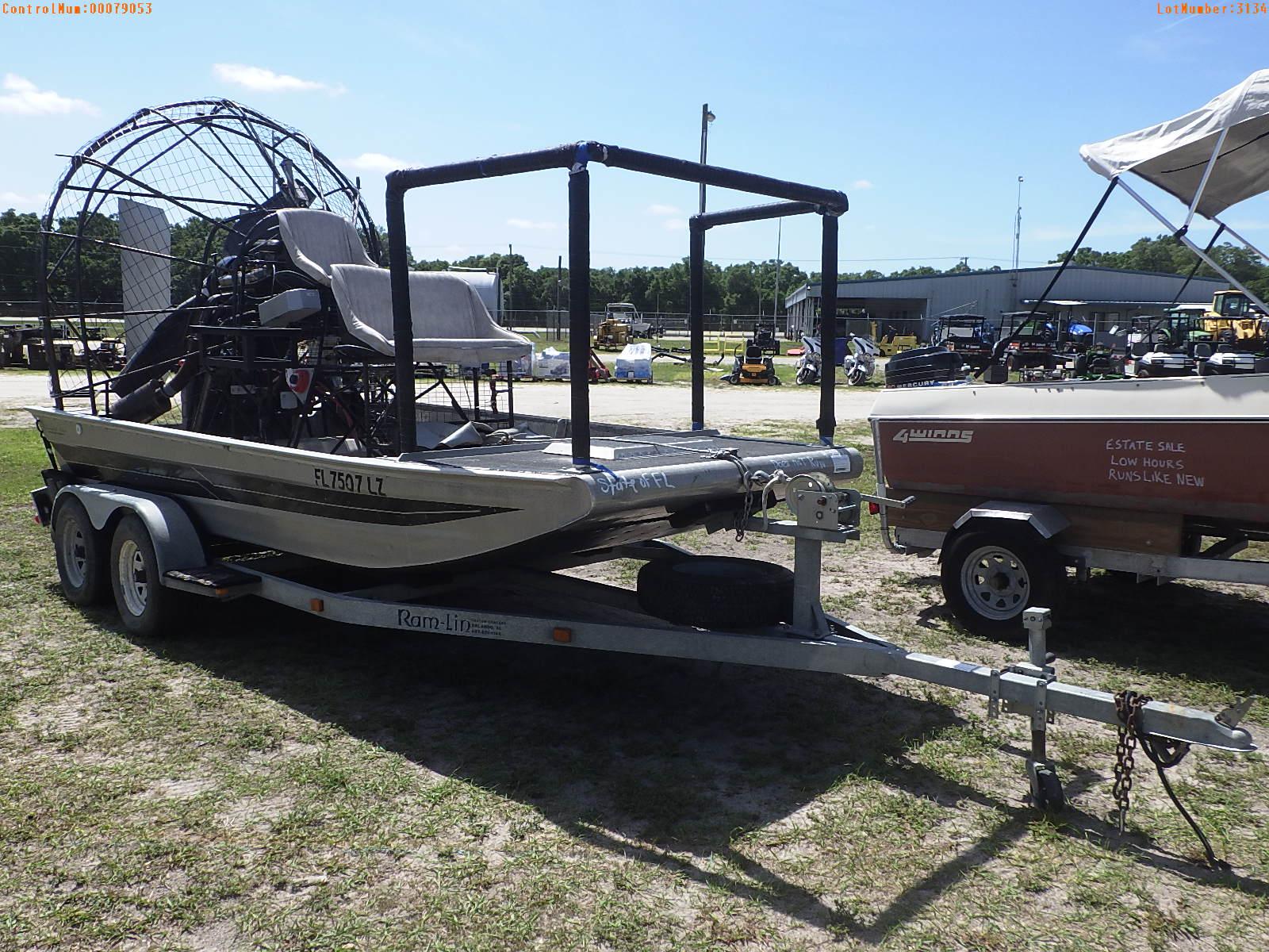 4-03134 (Vessels-Air boat)  Seller: Florida State F.W.C. 2002 DKP AIRBOAT