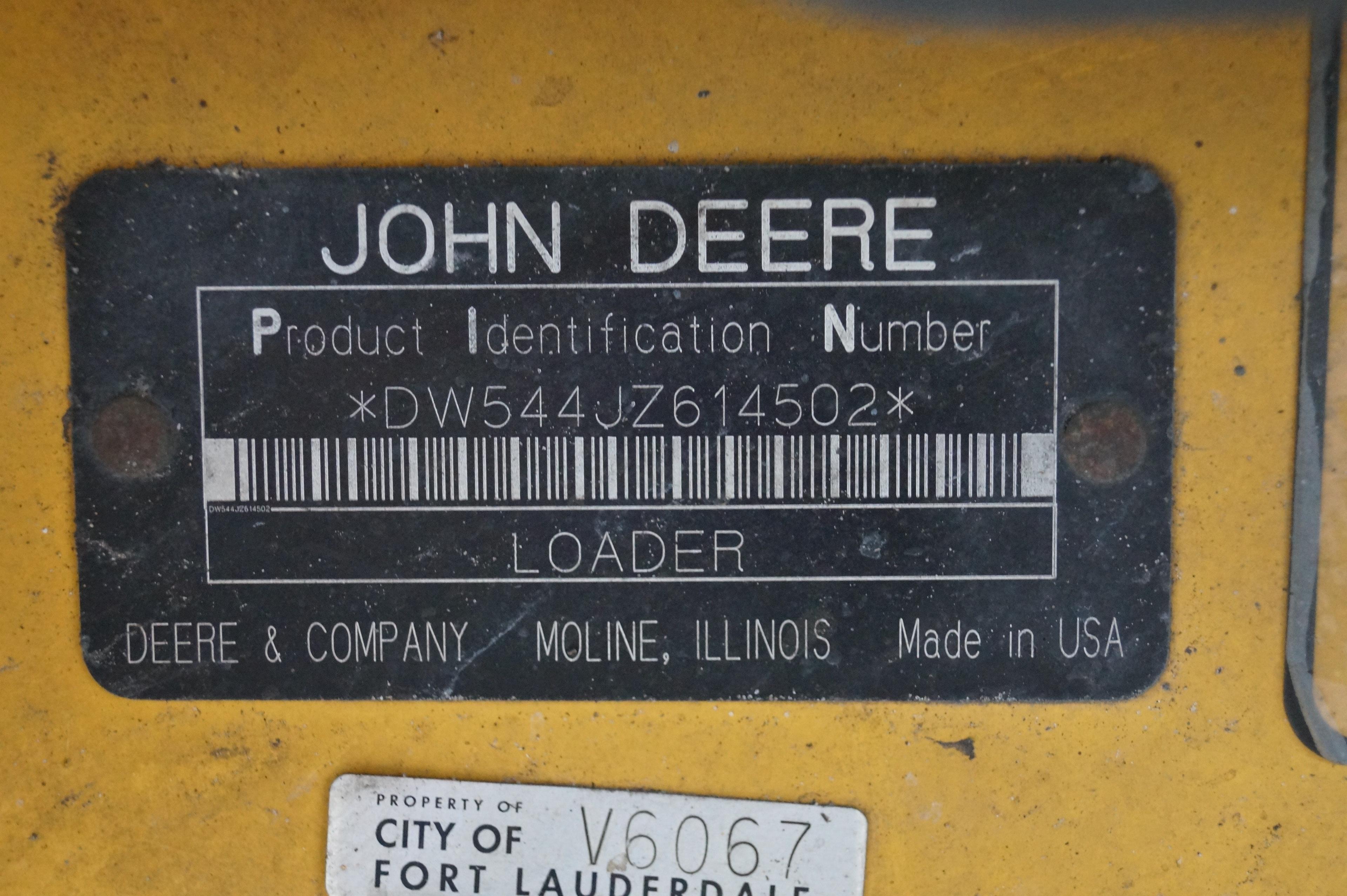 2007 John Deere 544J Articulated High Lift Wheel Loader