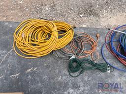 Assorted Air Hoses and Extension Cords