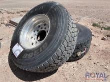2 Unused 445/65R22.5 Tires on Alcoa Wheels