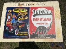 2 Retro Vintage Signs