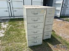 lot of 4 filing cabinets