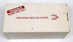 Toy Scale Model, Replica 1940 Ford Deluxe Coupe, New In Box, 10.5" L.