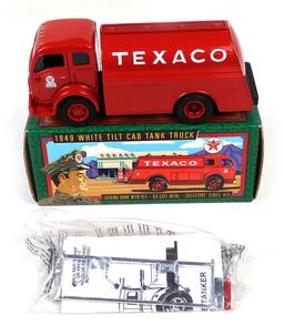 Texaco Tank Truck Banks (2), die-cast 1939 & 1949 by Ertl, MIB, 8.5"L.