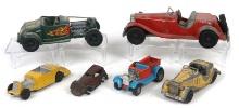 Vintage Toy Roadsters & Hot Rods (6), die-cast metal, well played with cond