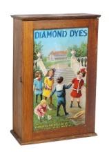 Country Store Diamond Dyes Cabinet, "Mansion" or "Children Skipping Rope",