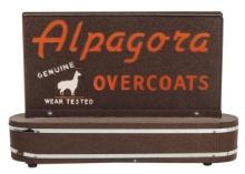 Clothing Store Sign, Alpagora Overcoats light-up mfgd by Lackner-Cinc., gla