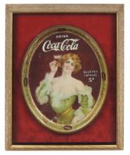 Coca-Cola Serving Tray, c.1907, Rare large size, litho on metal of Victoria