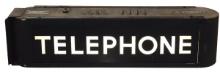 Telephone Sign, "Telephone", double-sided electric lightup, metal w/orig wr