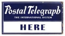 Postal Telegraph Sign, DSP flange on steel, mfgd by Tennessee Enamel Mfg Co