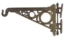 Apothecary Show Globe Hanger, cast iron w/openwork design & brass finish, V