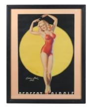 Earl Moran Pin-Up Art, "Custom Made 1945", Marilyn Monroe (??), colorful li