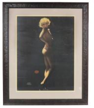 Pin-Up Art, Earl Moran "The Artist's Model", c.1934, Dunck's Superior in ov