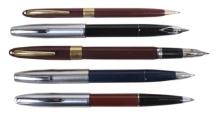 Fountain Pens (5), all Sheaffer, incl Imperial, Intrigue ballpoint & snorke