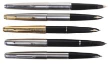 Fountain Pens (5), all Parker, 3 #61's, #51 & #65 (barrel jewel missing), V