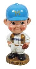 Baseball Bobble-Head, Milwaukee Brewers, c.1960's, mfgd by Sports Specialti