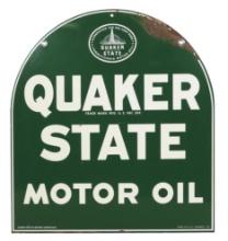 Petroliana Quaker State Motor Oil Hanger, double-sided diecut steel litho by D