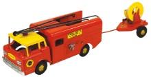 Toy Power & Light Truck w/Spool Trailer (2), mfgd by Nylint, pressed steel,