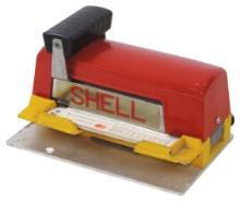 Petroliana Shell Charge Plate Machine, cast metal & plastic swipe recorder