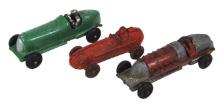Toy Racers (3), two vintage Hubley & later cast iron, Good+ or better cond,