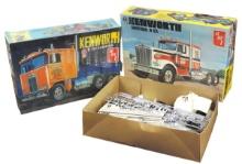 Scale Model Truck Kits (2), unbuilt Kenworths, MIB (1 w/factory wrap), 14.5