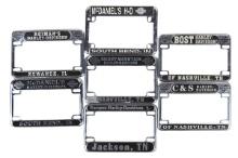 Motorcycle Harley-Davidson License Plate Frames (7), TN, IN & IL shops, most w/lo
