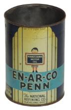 Petroliana En-Ar-Co Penn quart oil can, from the National Refining Co.-Clev