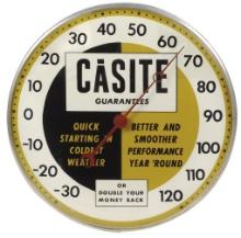 Petroliana Casite Thermometer, convex glass cover, mfgd by Elvin for engine