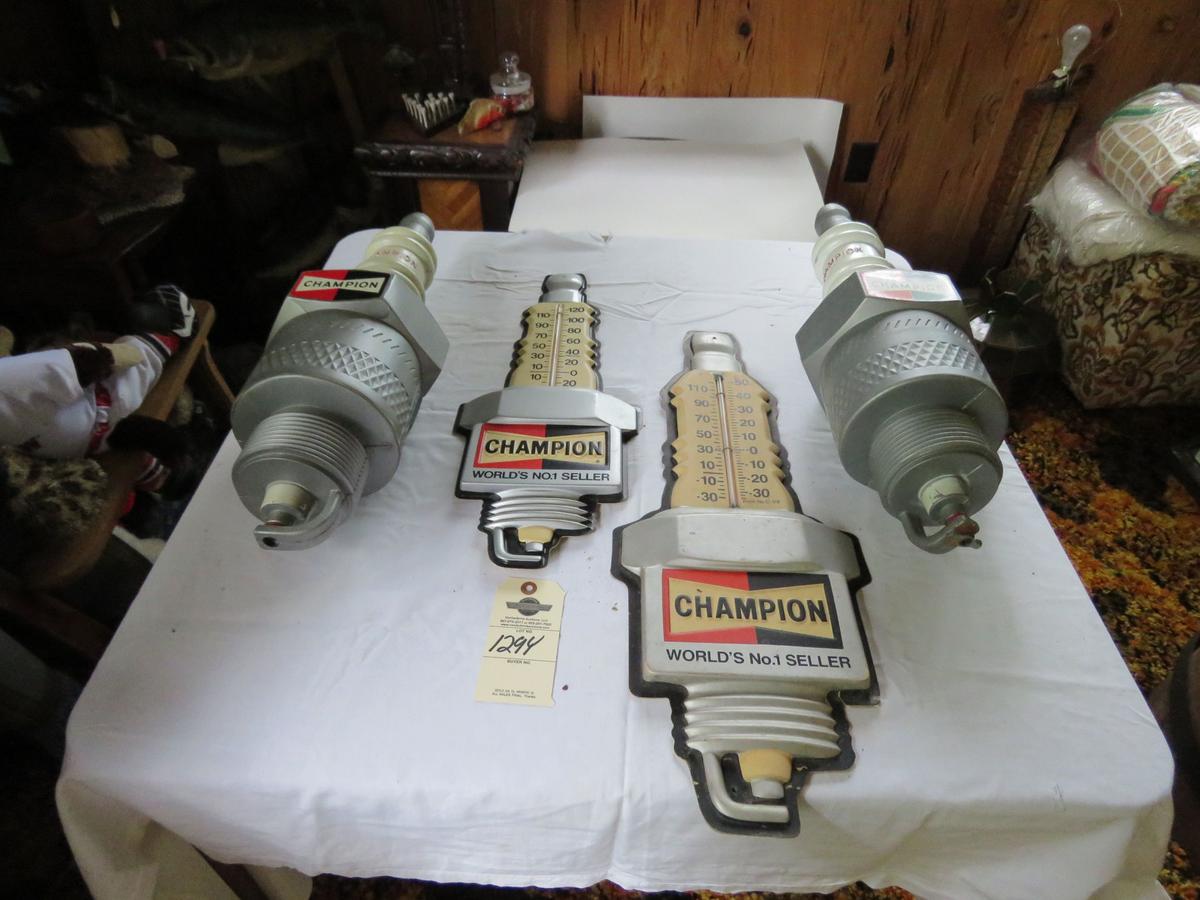 Vintage Champion Spark Plugs Advertising Grouping