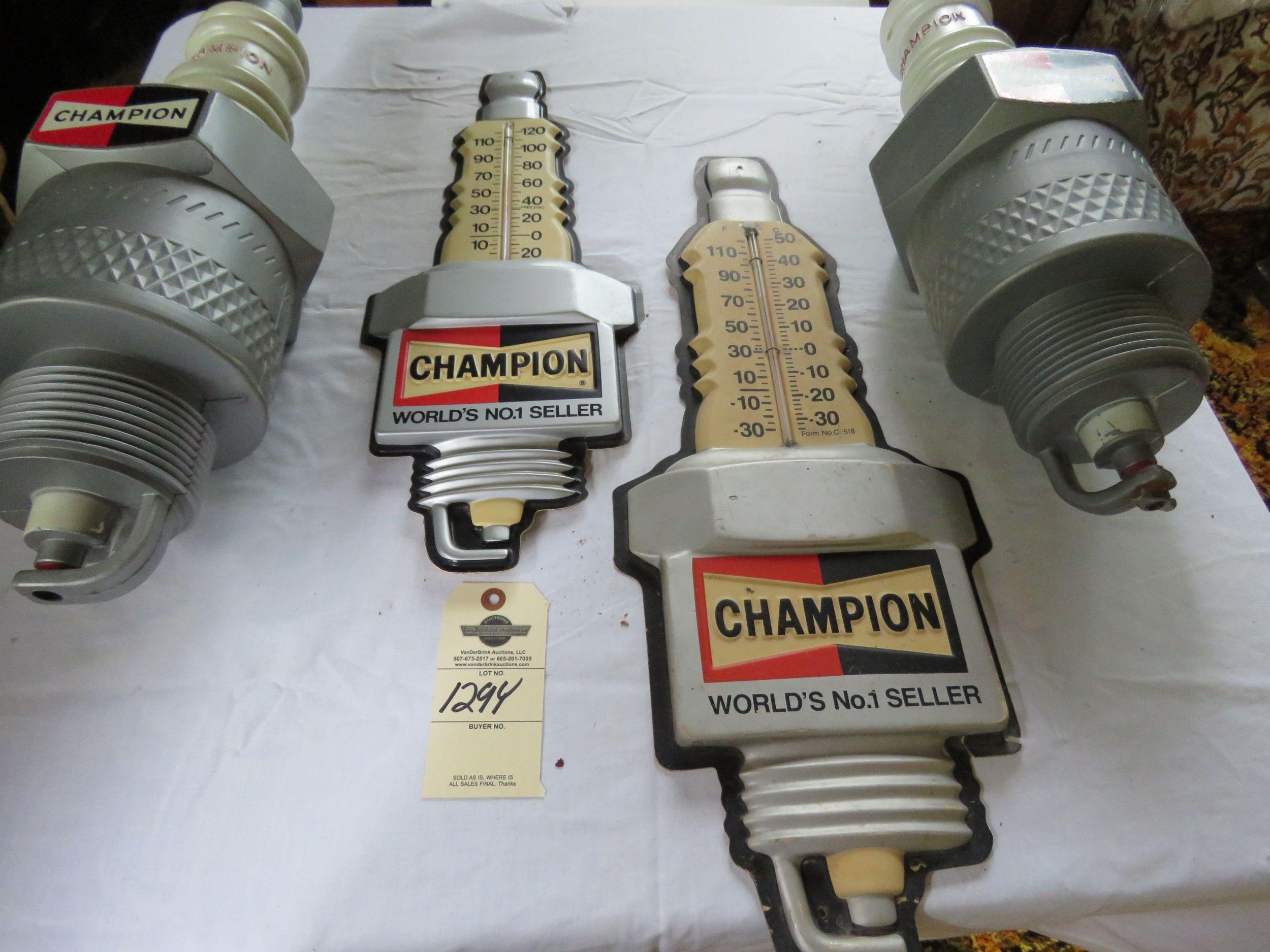 Vintage Champion Spark Plugs Advertising Grouping