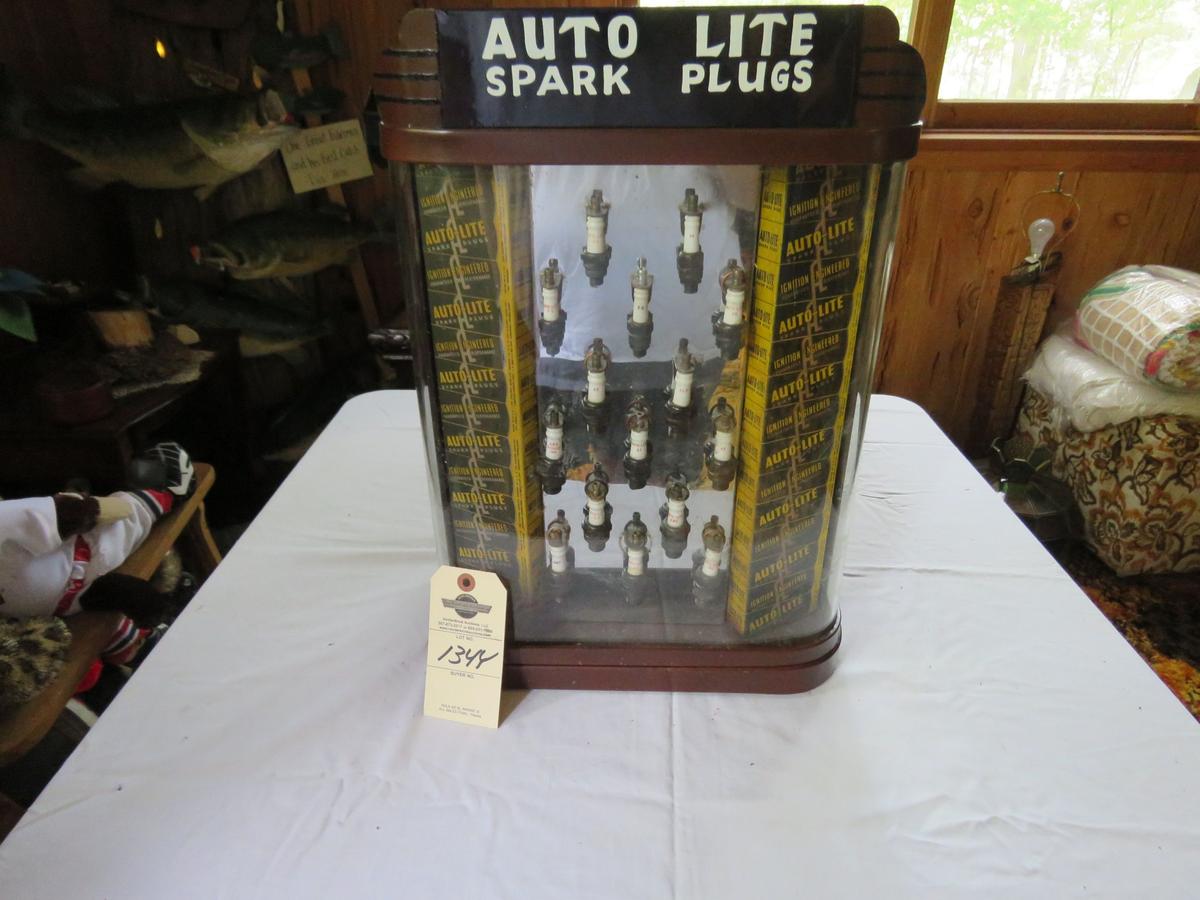 Vintage Auto Lite Spark Plug Metal Display Case