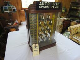 Vintage Auto Lite Spark Plug Metal Display Case