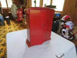 Vintage Auto Lite Spark Plug Metal Display Case Red