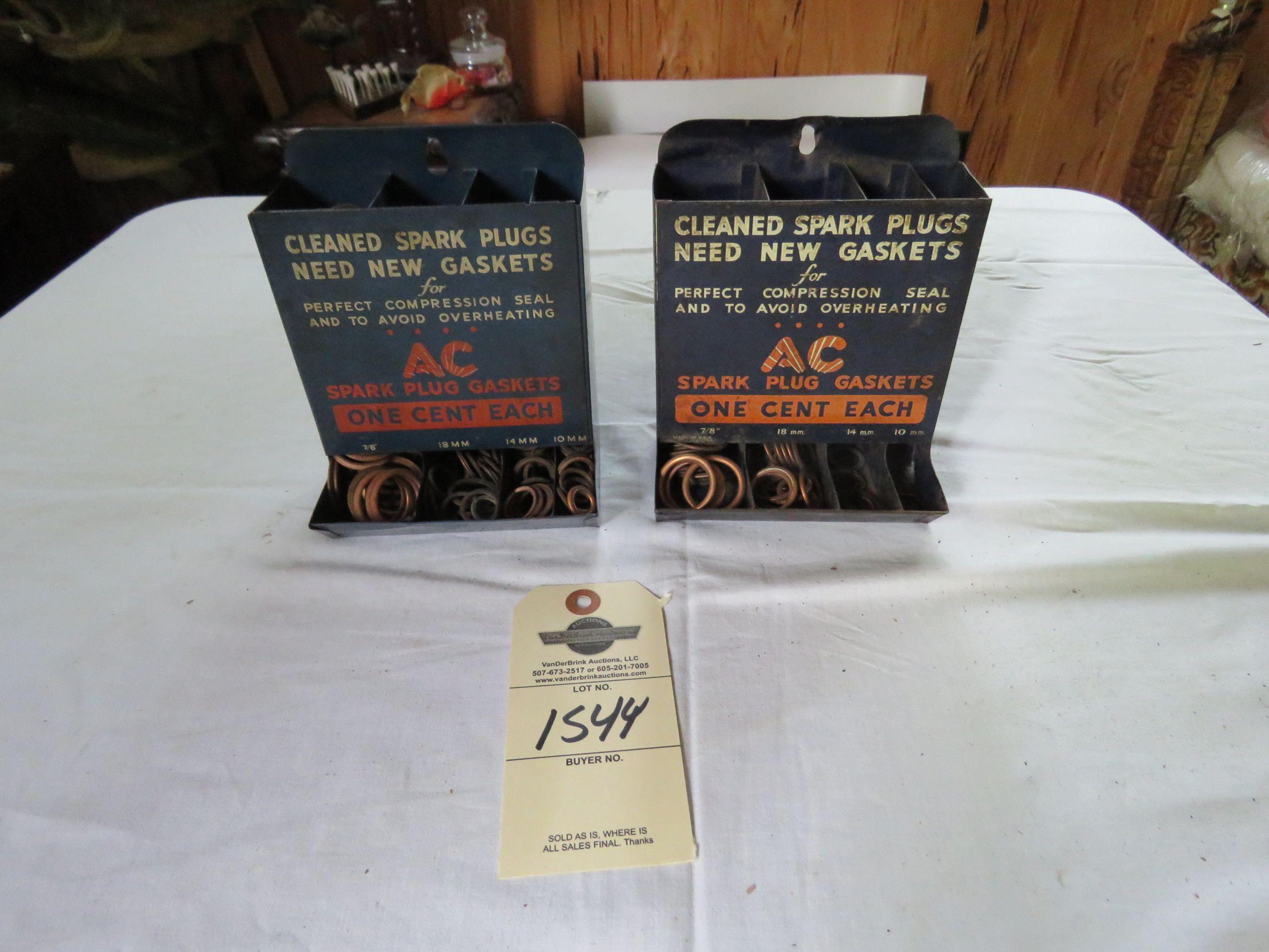 Vintage AC Delco Spark Plug Gasket Display Grouping