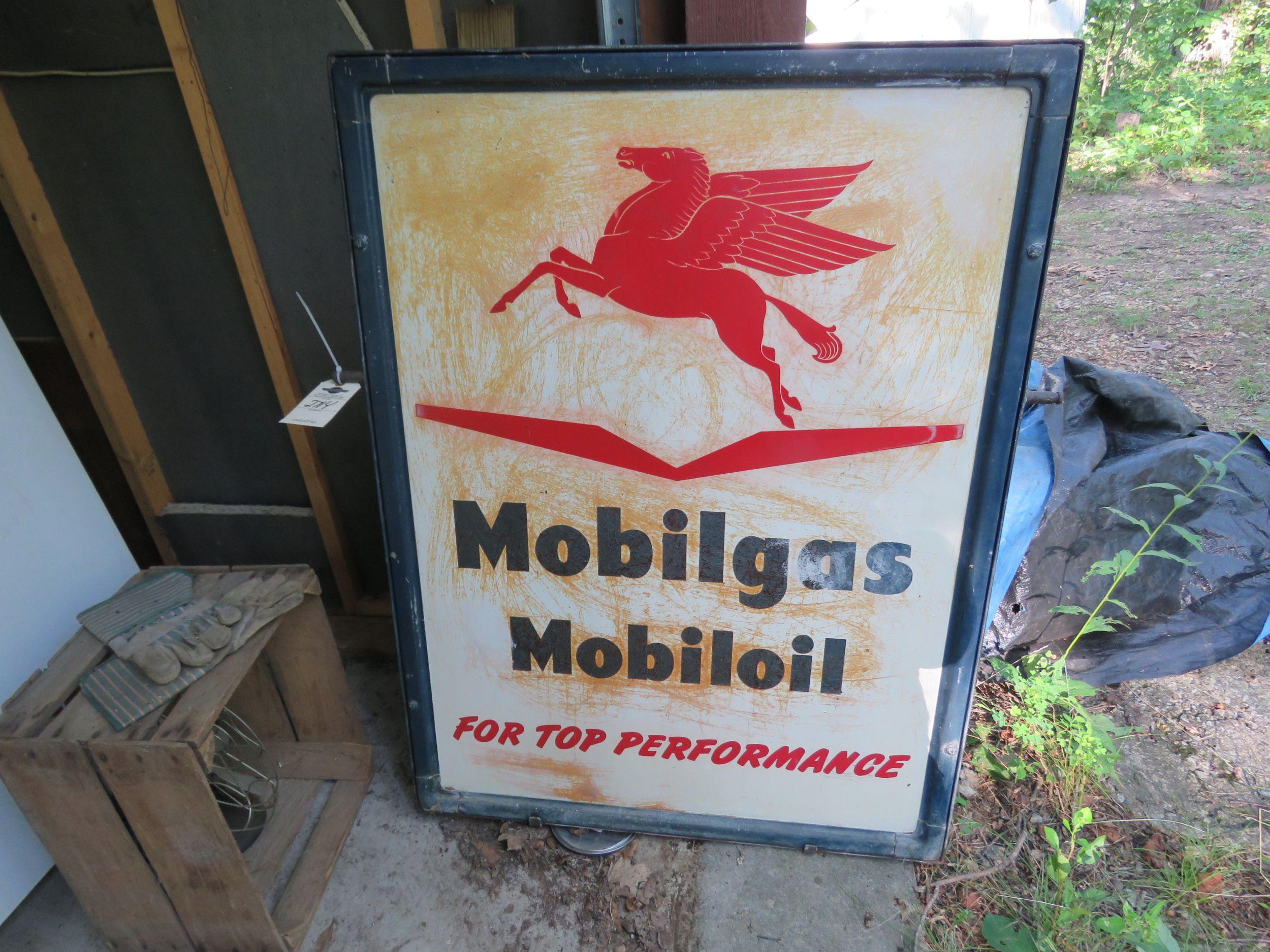 Mobil Gas painted Tin Sign 35X46 inches Displa Sign