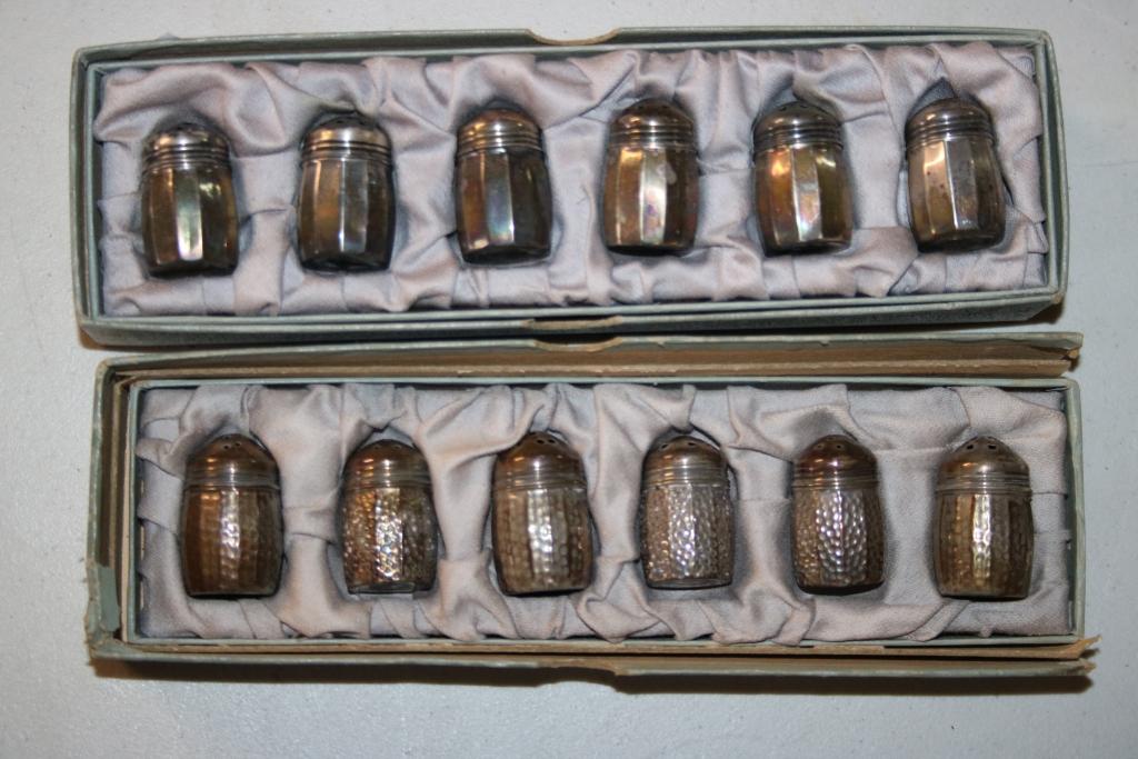 2 Sets of Sterling Silver Individual Salt Shakers