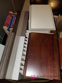 Box Lot of Wood Cabinet ot Flooring Samples.