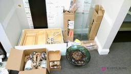 Miscellaneous lot of shelving and lights and more
