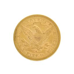 Extremely Rare 1879-S $5 U.S. Liberty Head Gold Coin
