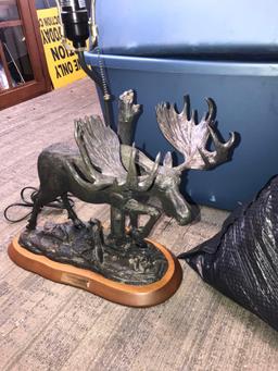 Northern exposure by Tim Wolfe large Moose brass lamp